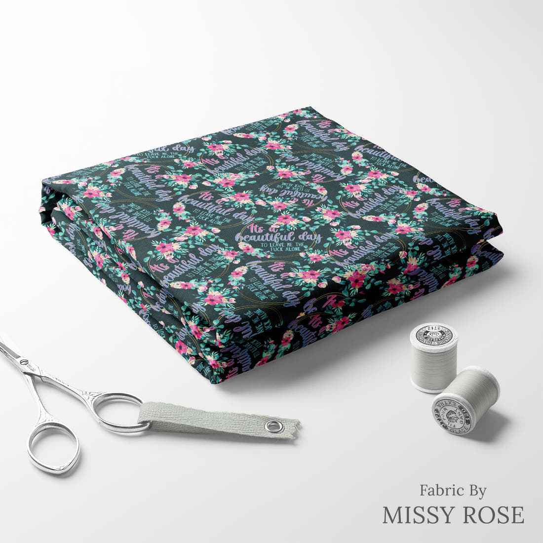 Profanity Fabric 24 folded fabric stack with matching thread - pre-order fabric Australia | Fabric by Missy Rose