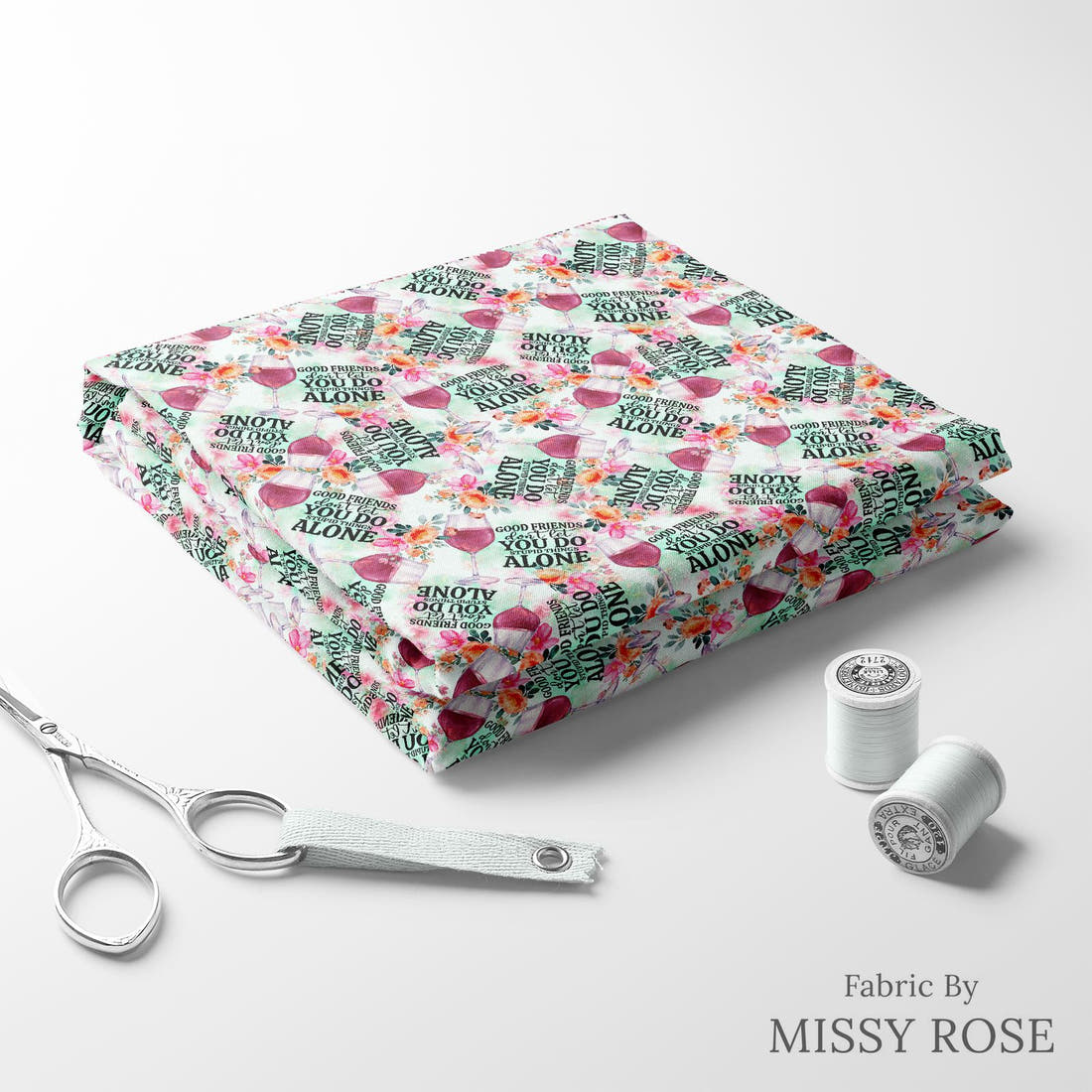 Profanity Fabric 242 folded fabric stack with matching thread - pre-order fabric Australia | Fabric by Missy Rose