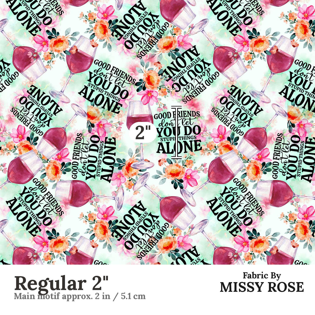 Profanity Fabric 242 Regular 2 inch print scale guide | Fabric by Missy Rose