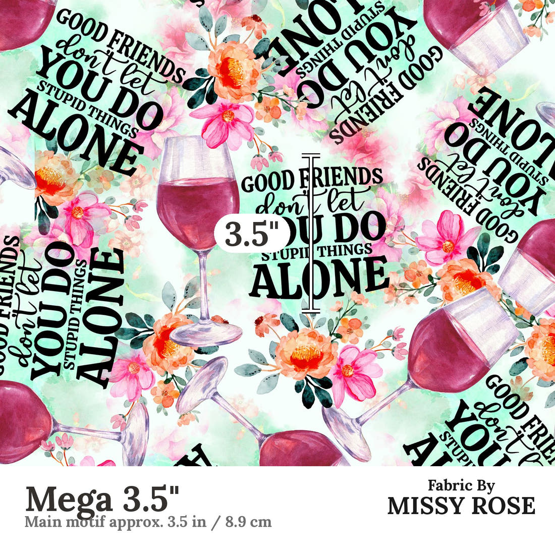 Profanity Fabric 242 Mega 3.5 inch print scale guide | Fabric by Missy Rose