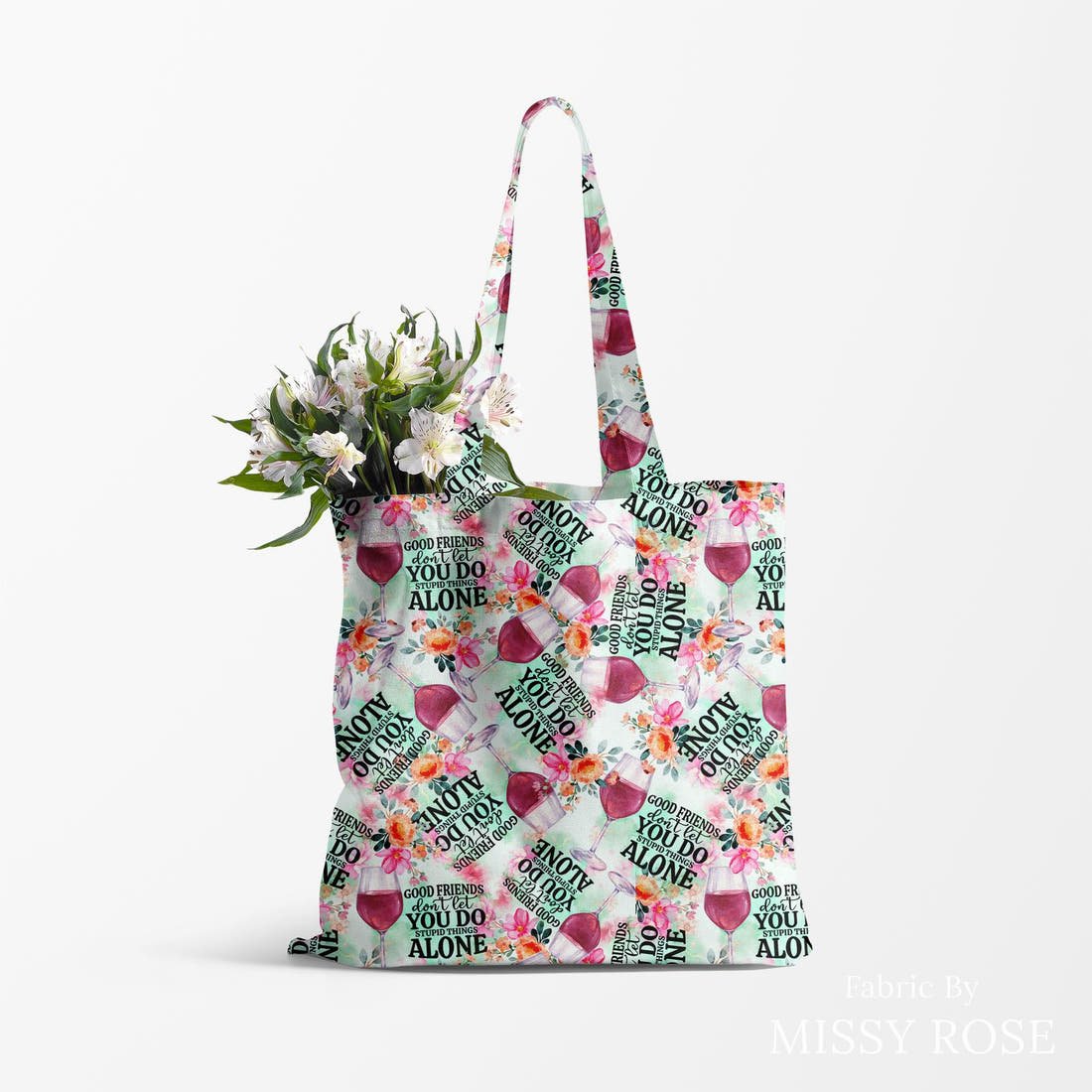 Profanity Fabric 242 made up as a tote bag - see how the print looks made up | Fabric by Missy Rose