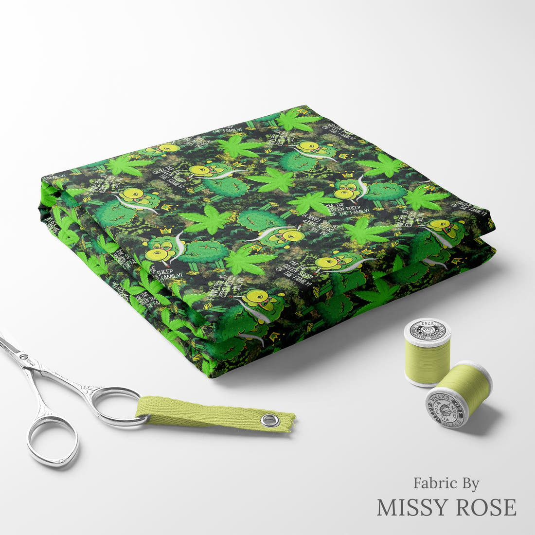 Profanity Fabric 246 folded fabric stack with matching thread - pre-order fabric Australia | Fabric by Missy Rose