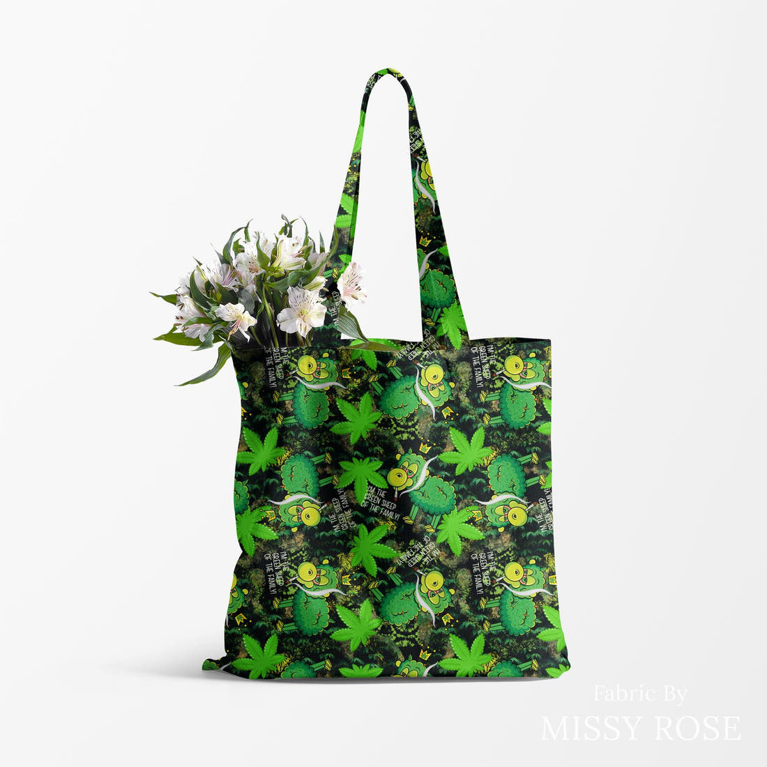 Profanity Fabric 246 made up as a tote bag - see how the print looks made up | Fabric by Missy Rose
