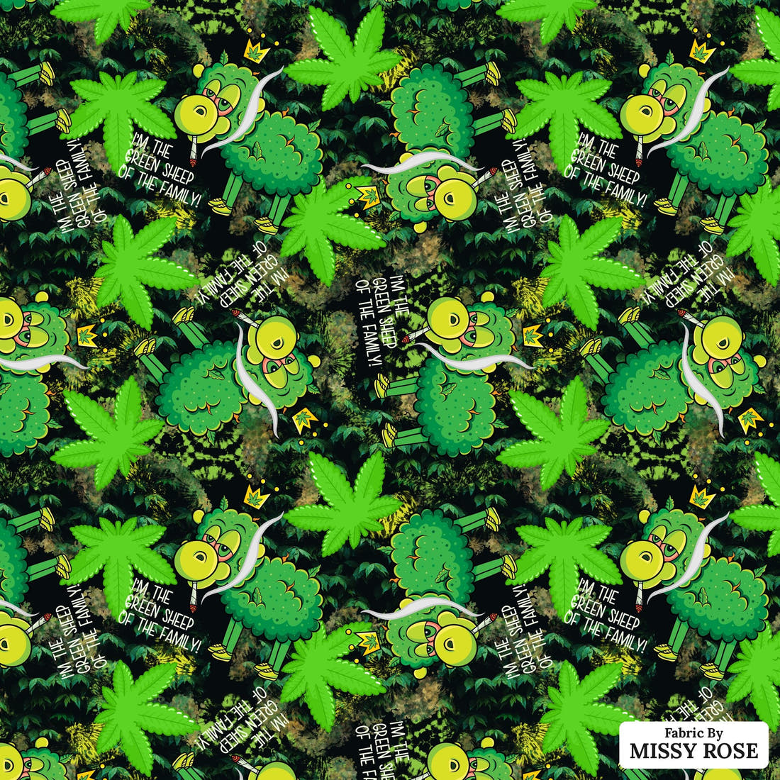 Profanity Fabric 246 - flat view of the print, zoom in for detail | Fabric by Missy Rose