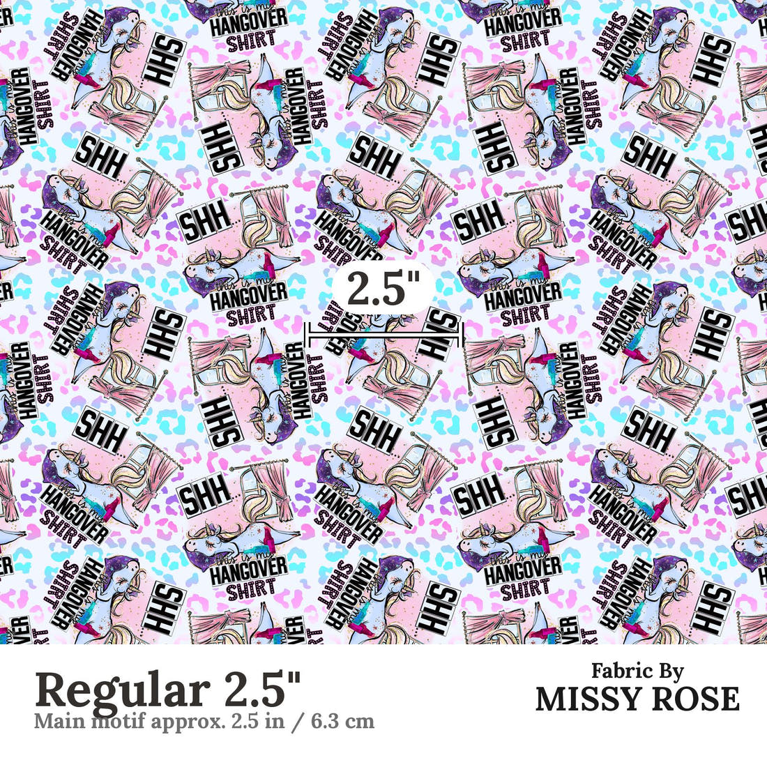 Profanity Fabric 248 Regular 2.5 inch print scale guide | Fabric by Missy Rose