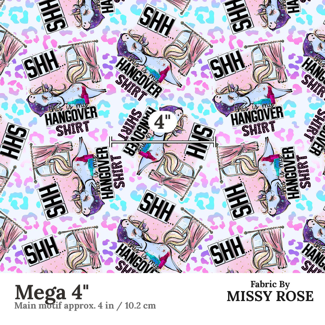 Profanity Fabric 248 Mega 4 inch print scale guide | Fabric by Missy Rose