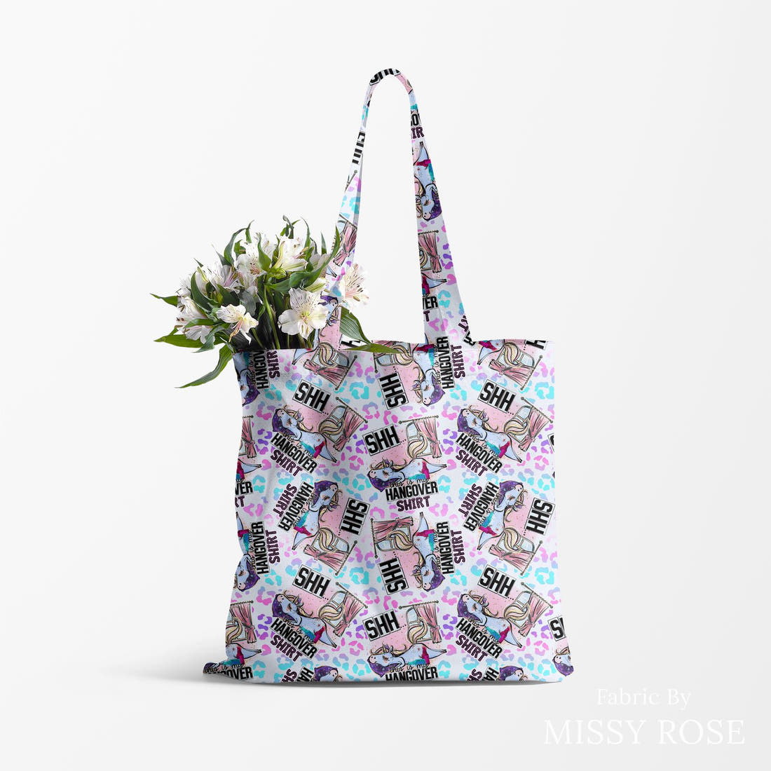 Profanity Fabric 248 made up as a tote bag - see how the print looks made up | Fabric by Missy Rose