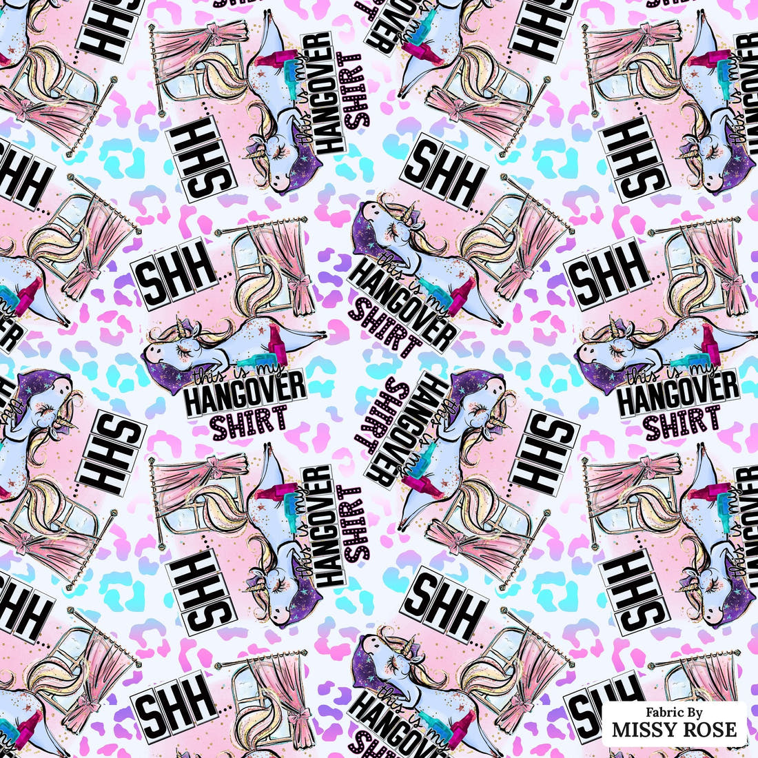 Profanity Fabric 248 - flat view of the print, zoom in for detail | Fabric by Missy Rose