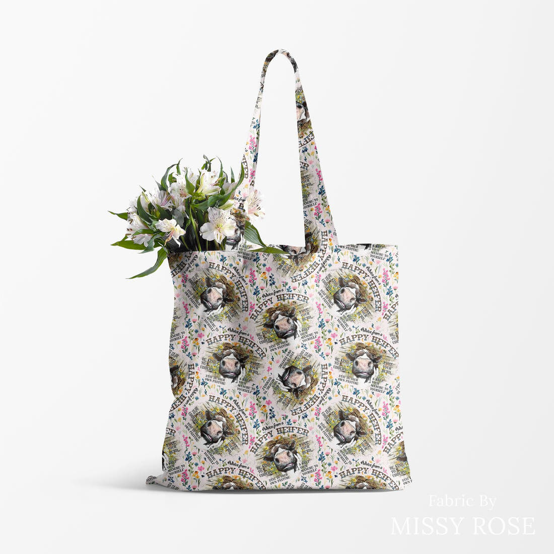 Profanity Fabric 249 made up as a tote bag - see how the print looks made up | Fabric by Missy Rose
