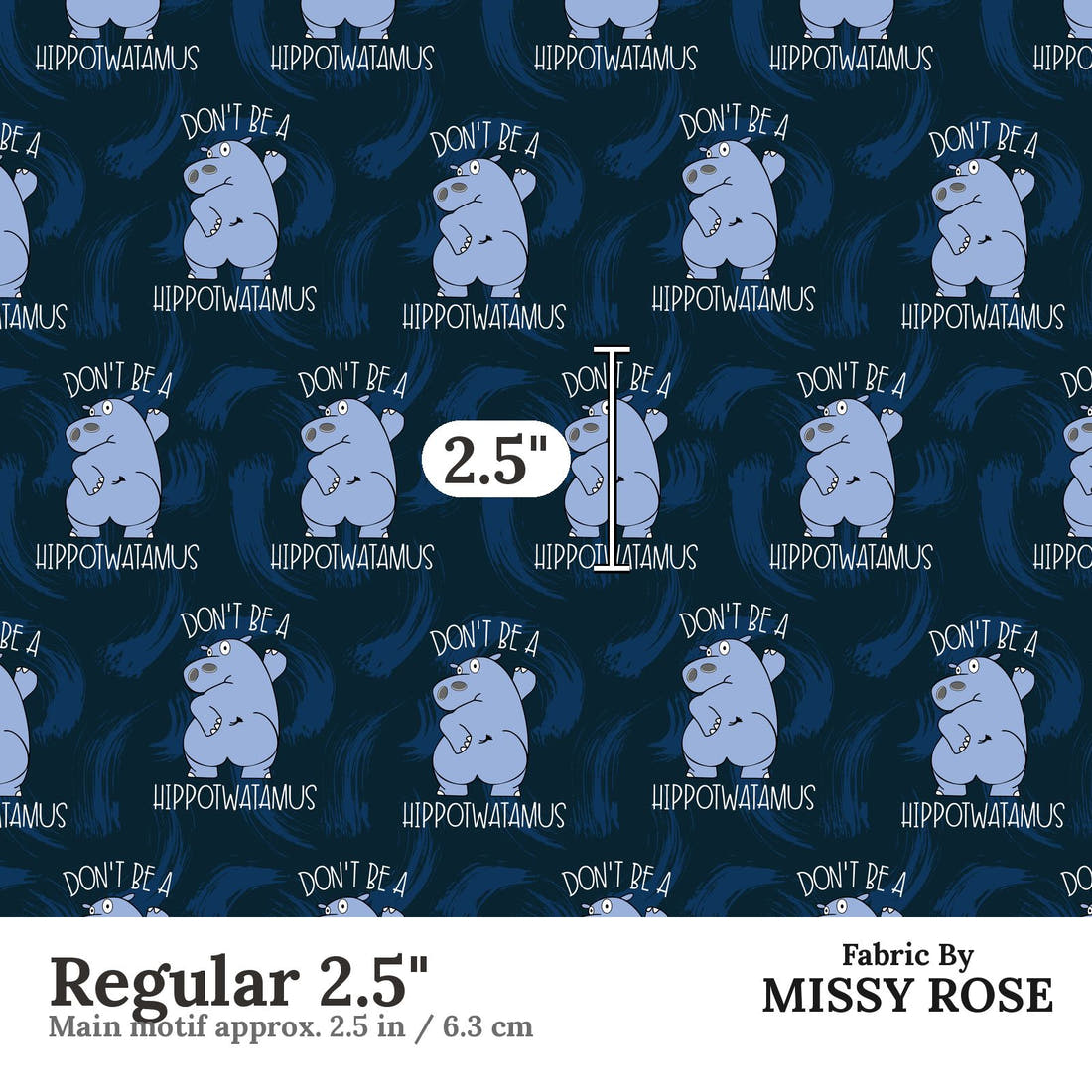 Profanity Fabric 250 Regular 2.5 inch print scale guide | Fabric by Missy Rose
