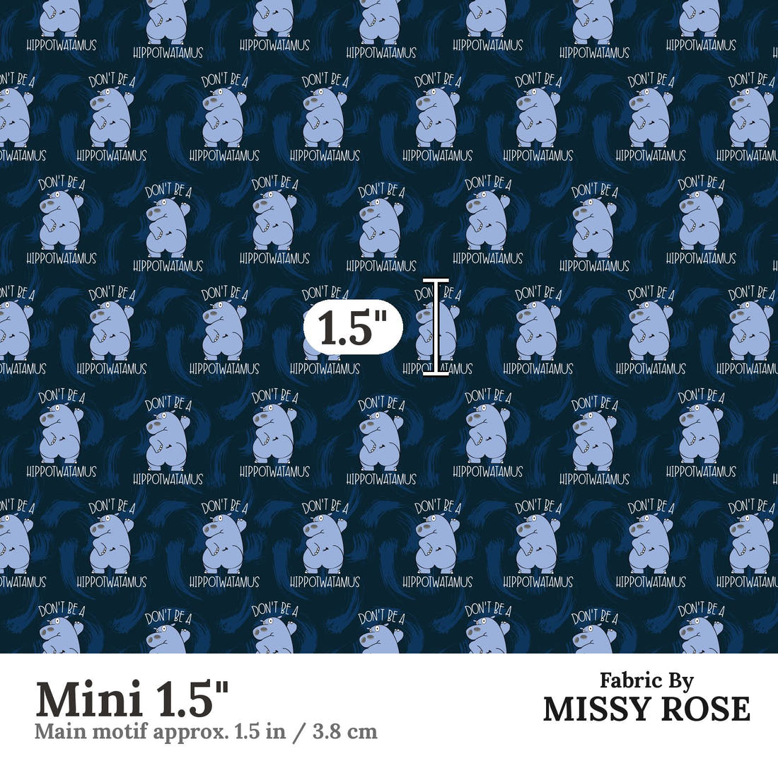 Profanity Fabric 250 Mini 1.5 inch print scale guide | Fabric by Missy Rose