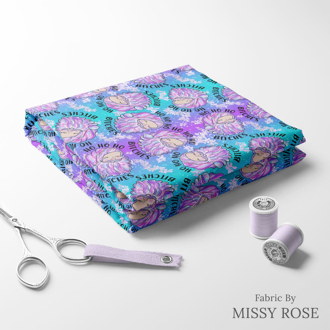 Profanity Fabric 251 folded fabric stack with matching thread - pre-order fabric Australia | Fabric by Missy Rose