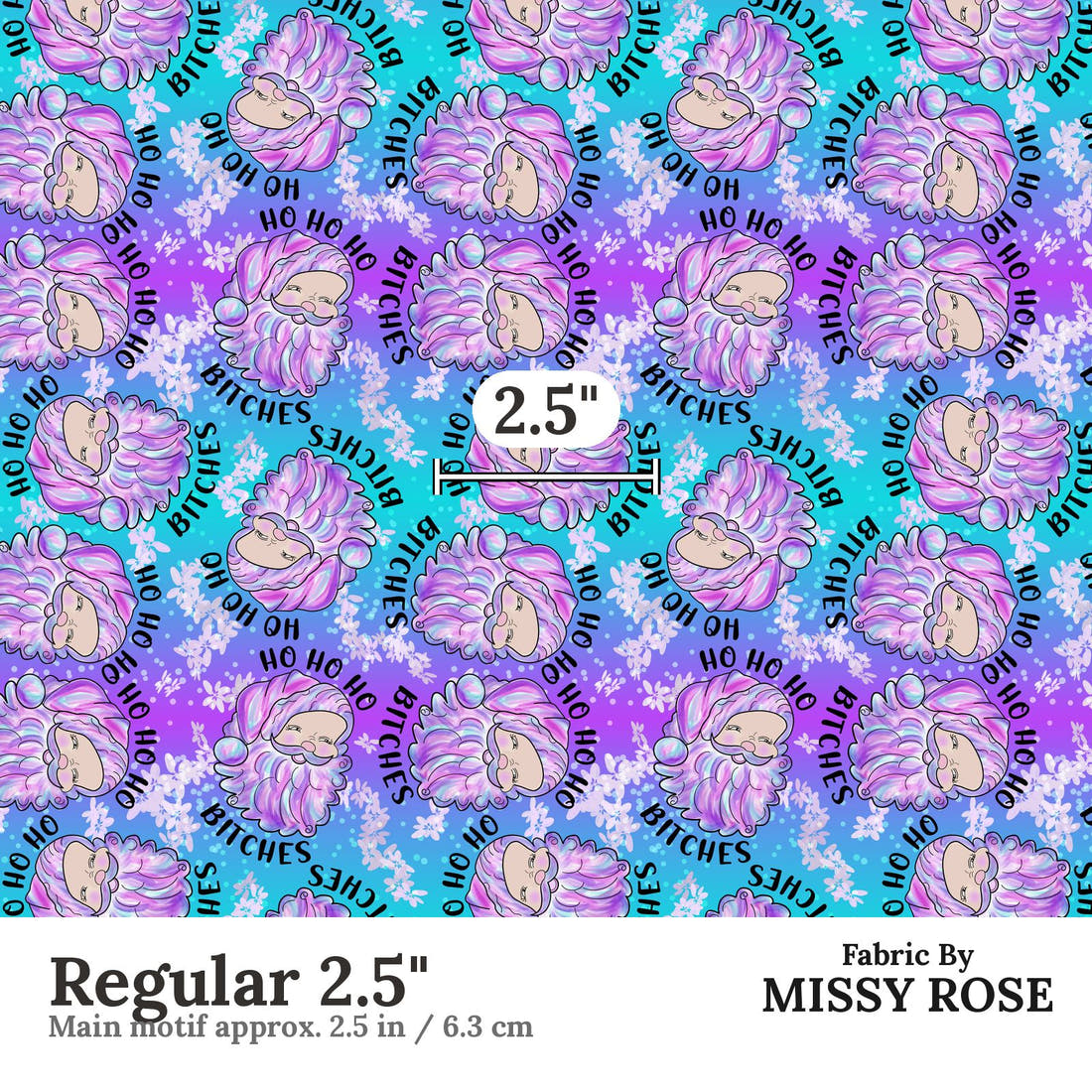 Profanity Fabric 251 Regular 2.5 inch print scale guide | Fabric by Missy Rose