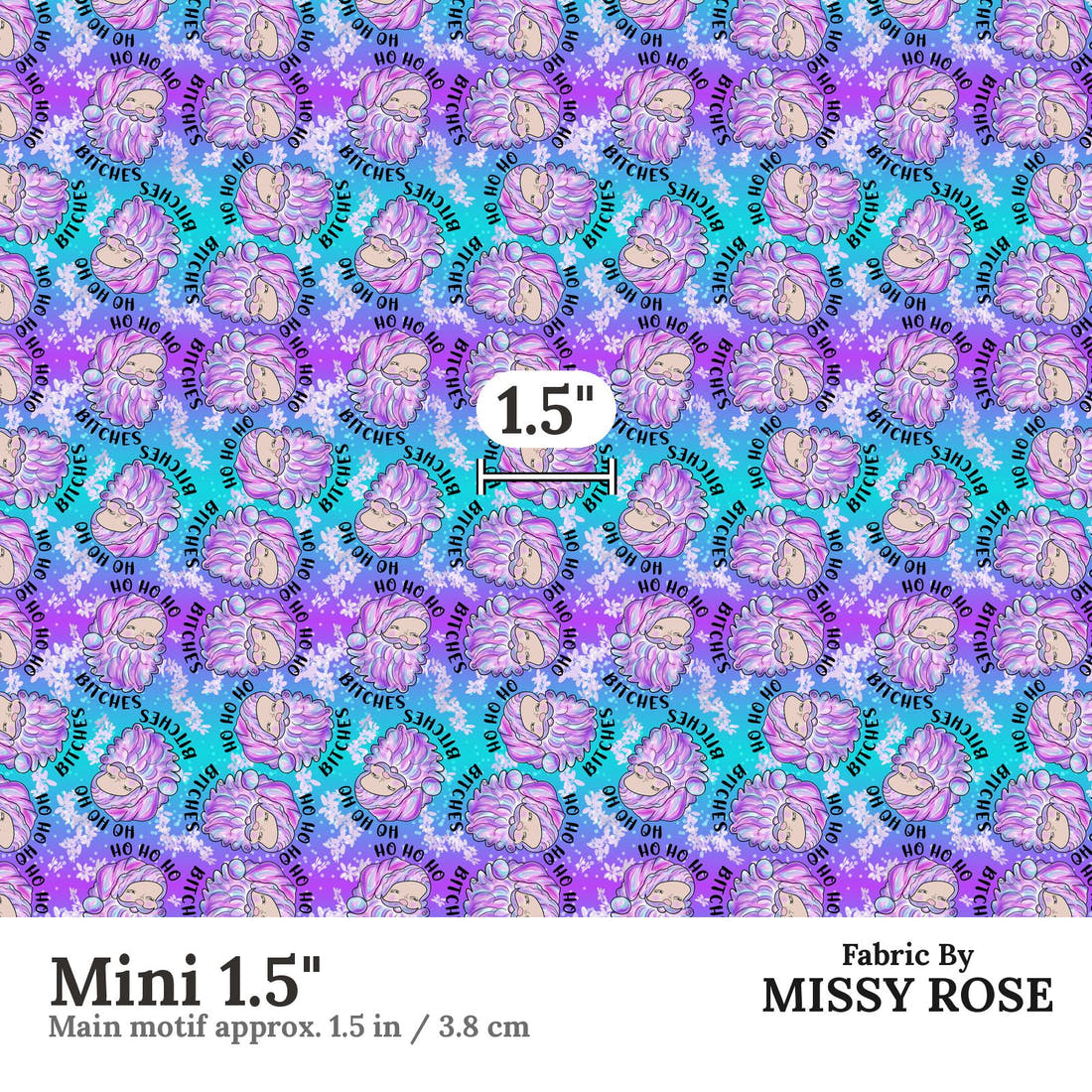 Profanity Fabric 251 Mini 1.5 inch print scale guide | Fabric by Missy Rose