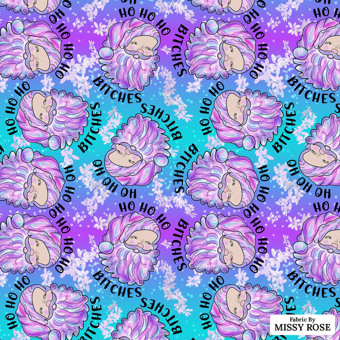 Profanity Fabric 251 - flat view of the print, zoom in for detail | Fabric by Missy Rose