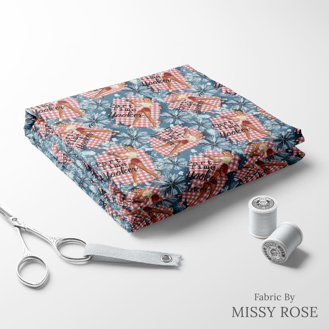 Profanity Fabric 253 folded fabric stack with matching thread - pre-order fabric Australia | Fabric by Missy Rose