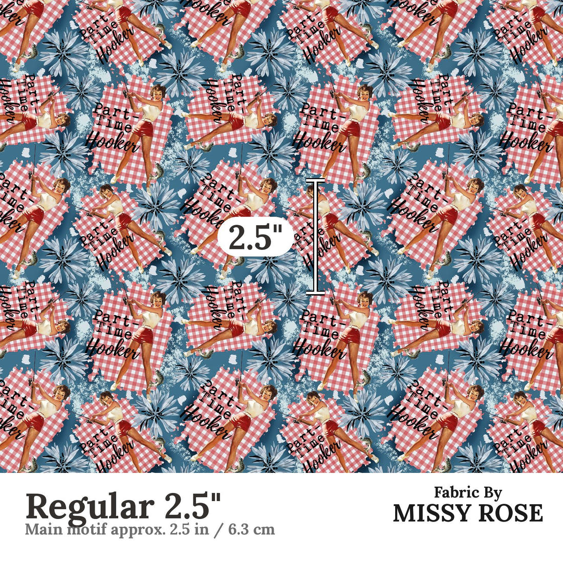 Profanity Fabric 253 Regular 2.5 inch print scale guide | Fabric by Missy Rose