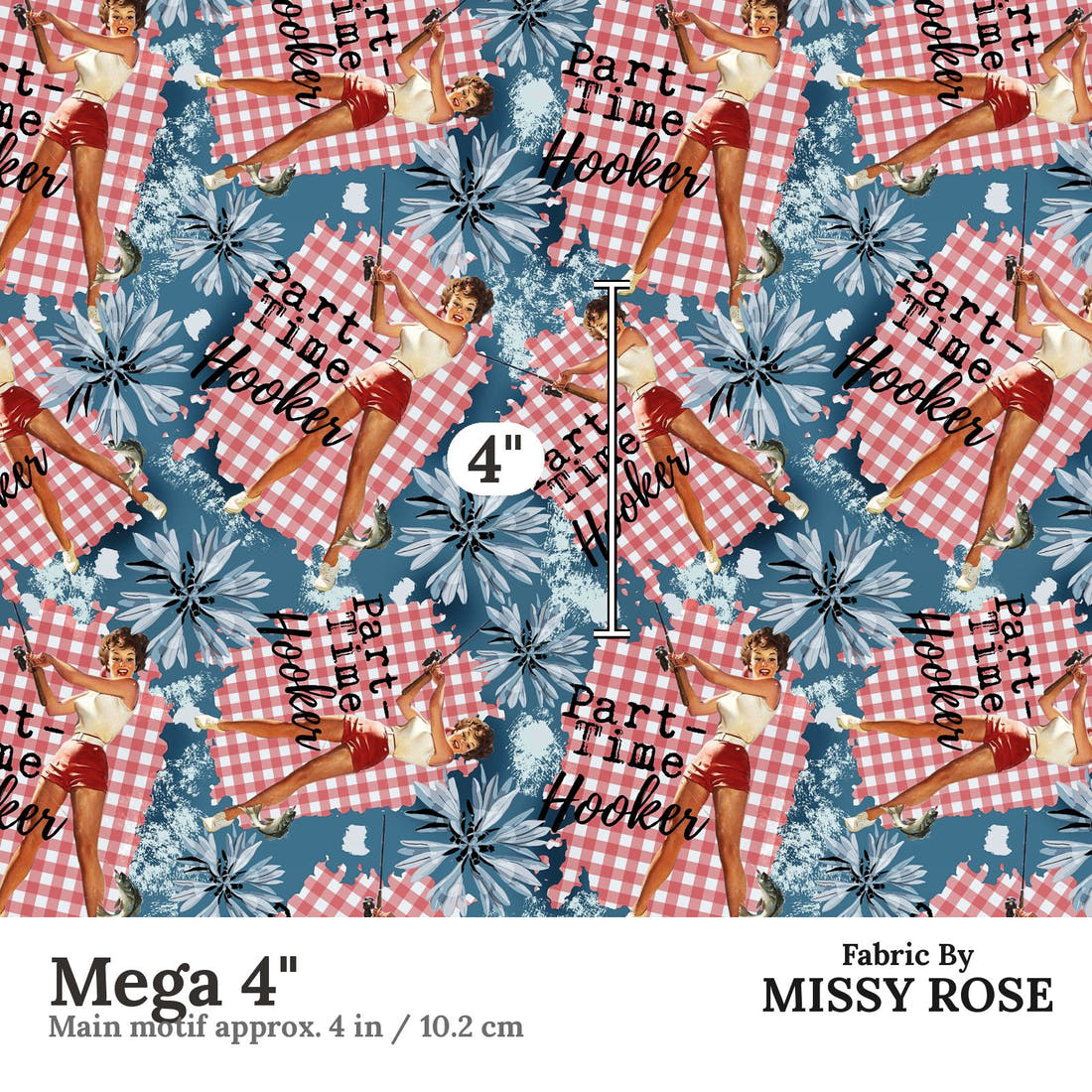 Profanity Fabric 253 Mega 4 inch print scale guide | Fabric by Missy Rose