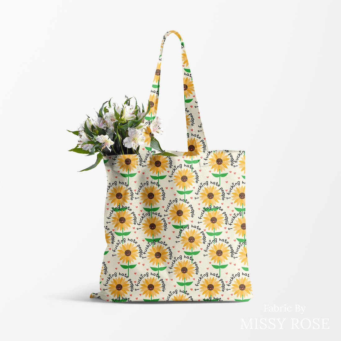 Profanity Fabric 258 made up as a tote bag - see how the print looks made up | Fabric by Missy Rose