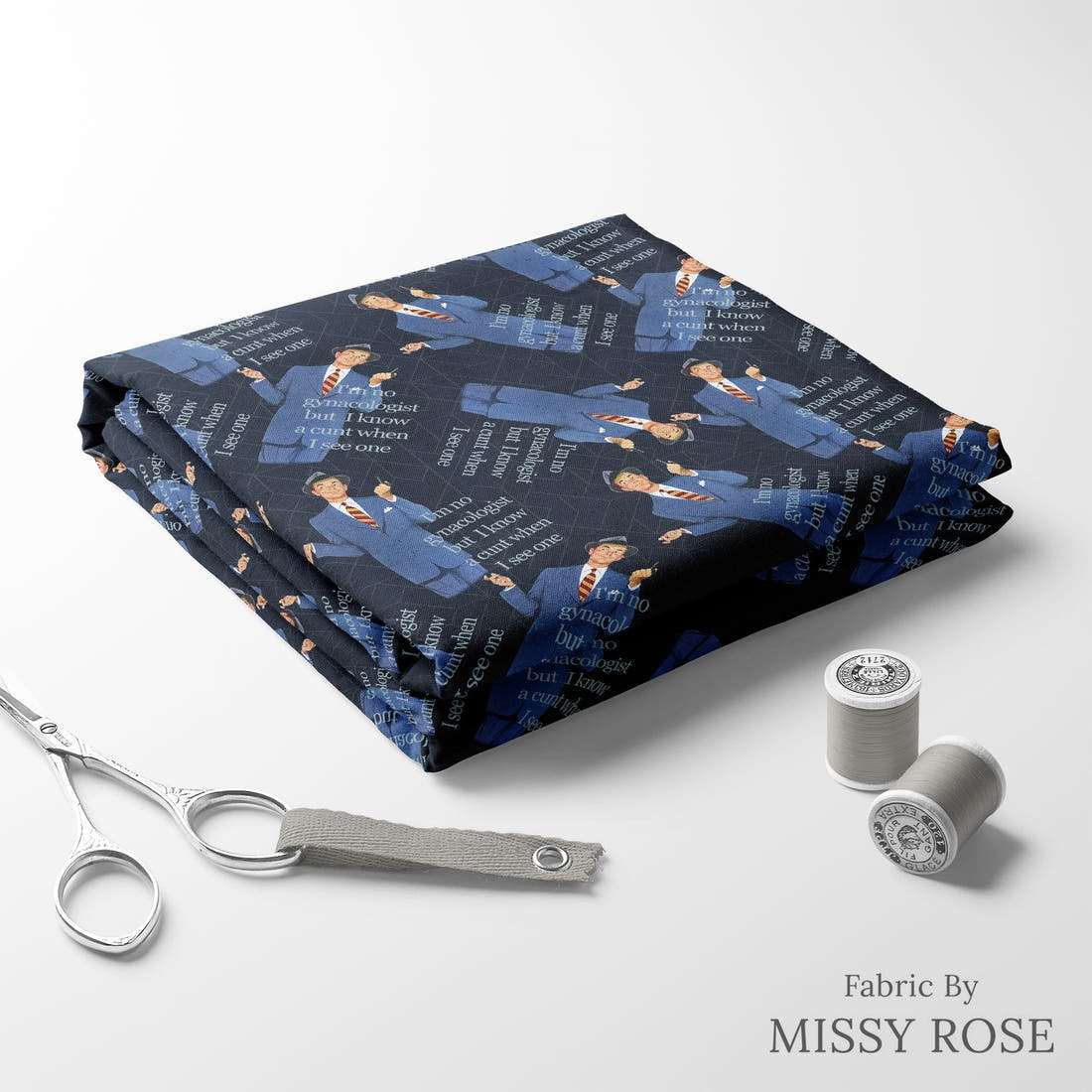 Profanity Fabric 259 folded fabric stack with matching thread - pre-order fabric Australia | Fabric by Missy Rose