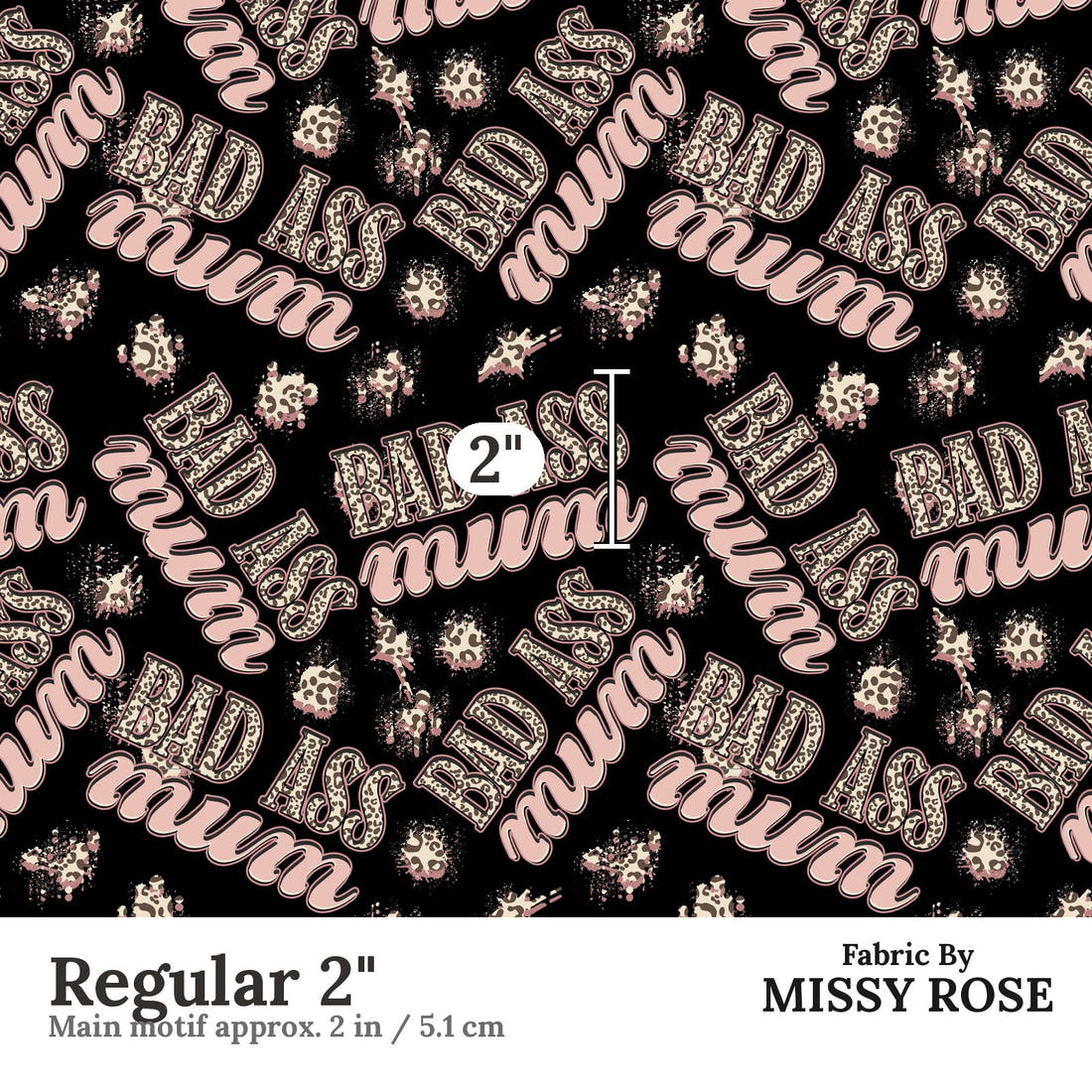Profanity Fabric 26 Regular 2 inch print scale guide | Fabric by Missy Rose