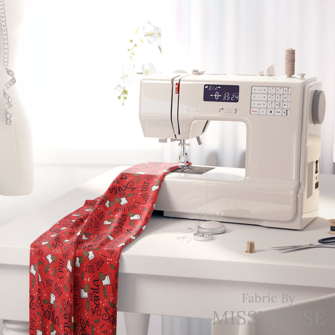Profanity Fabric 260 on a sewing machine - premium fabric for sewing projects | Fabric by Missy Rose