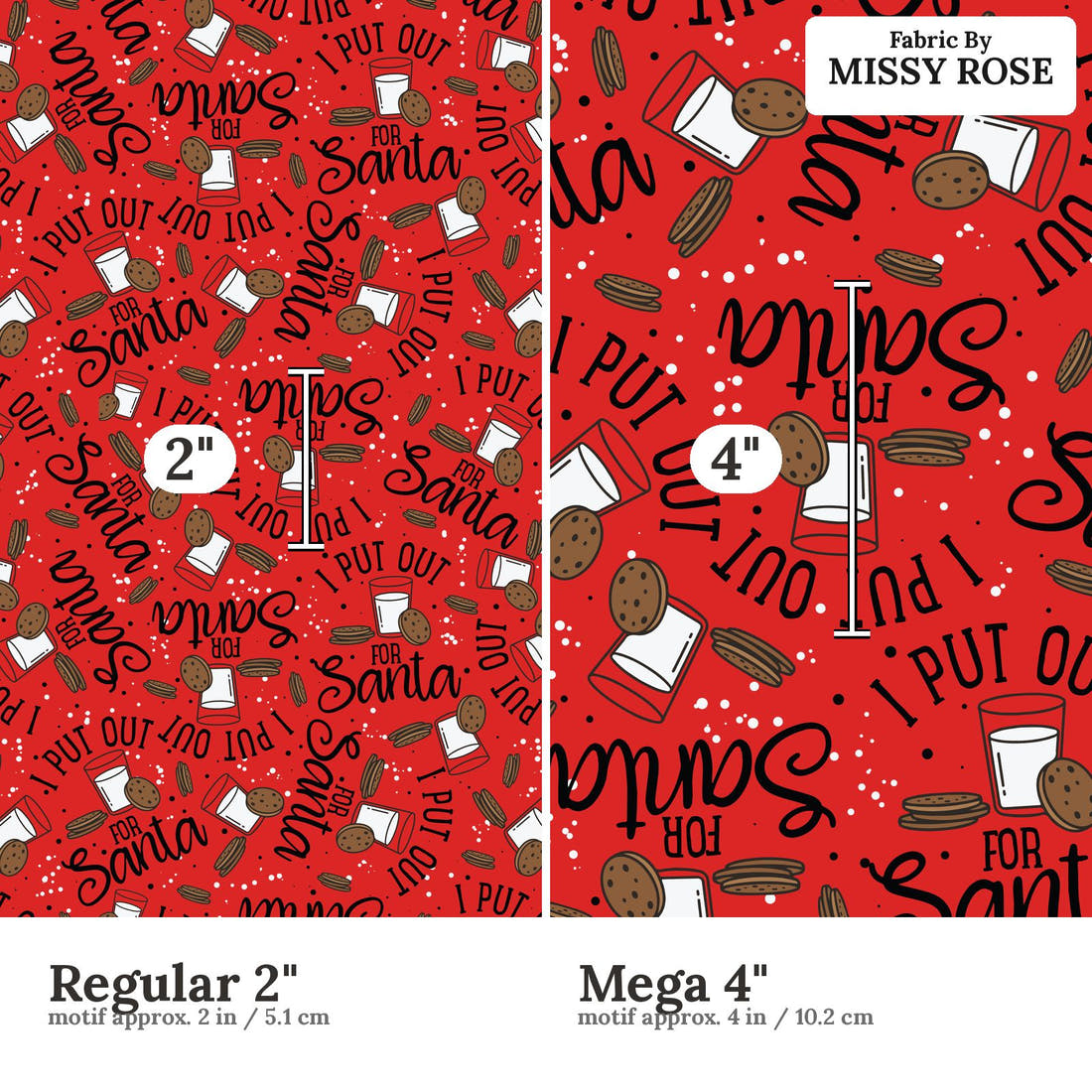 Profanity Fabric 260 Regular 2 inch vs Mega 4 inch print scale side by side | Fabric by Missy Rose