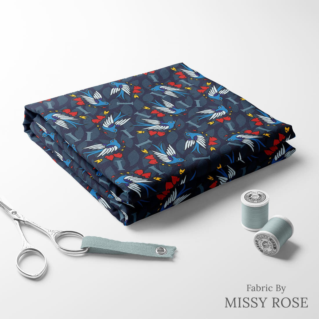Profanity Fabric 261 folded fabric stack with matching thread - pre-order fabric Australia | Fabric by Missy Rose