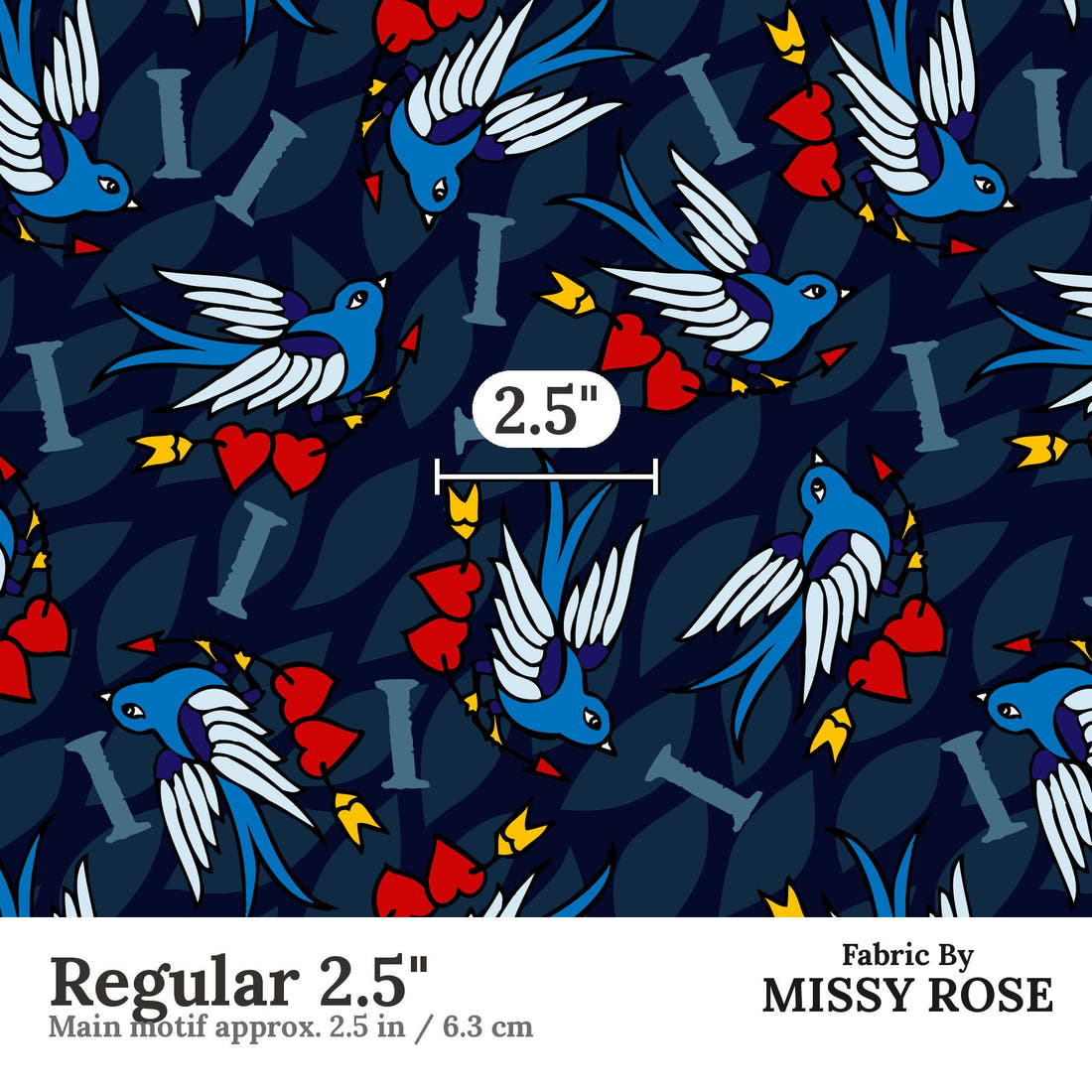 Profanity Fabric 261 Regular 2.5 inch print scale guide | Fabric by Missy Rose