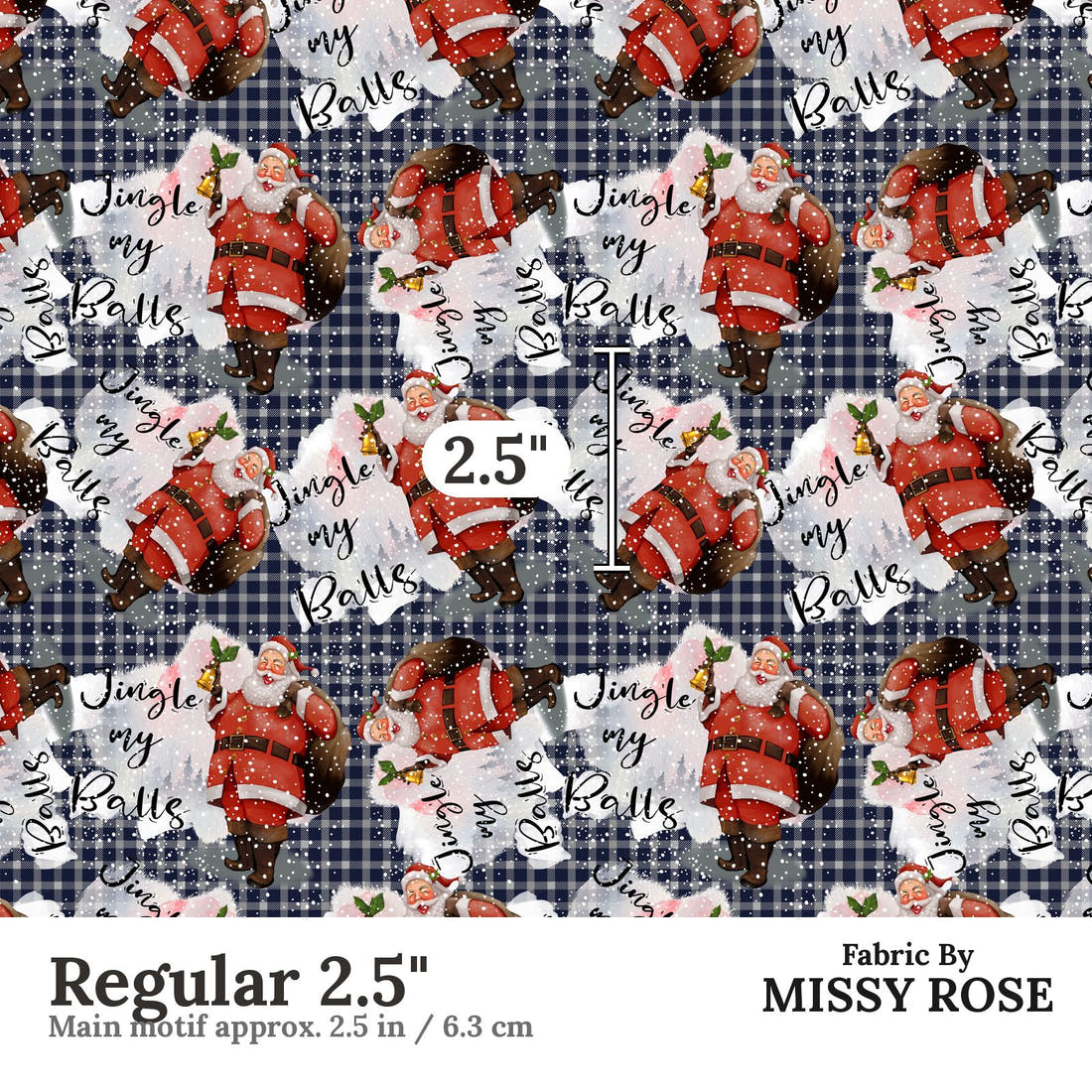 Profanity Fabric 267 Regular 2.5 inch print scale guide | Fabric by Missy Rose