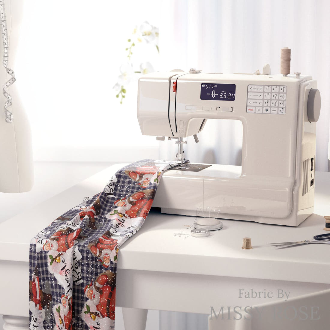 Profanity Fabric 267 on a sewing machine - premium fabric for sewing projects | Fabric by Missy Rose