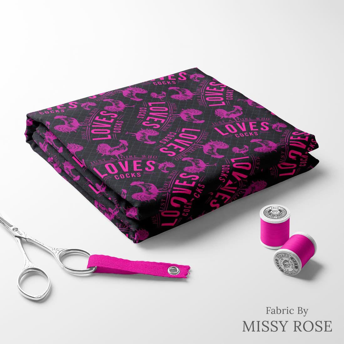 Profanity Fabric 268 folded fabric stack with matching thread - pre-order fabric Australia | Fabric by Missy Rose