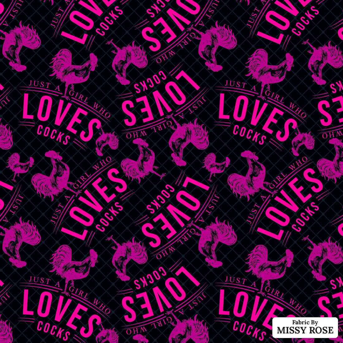Profanity Fabric 268 - flat view of the print, zoom in for detail | Fabric by Missy Rose