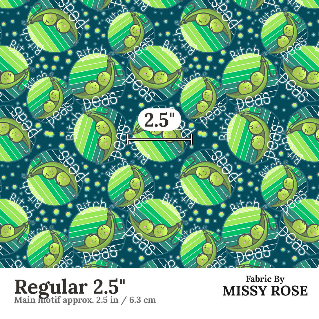 Profanity Fabric 27 Regular 2.5 inch print scale guide | Fabric by Missy Rose