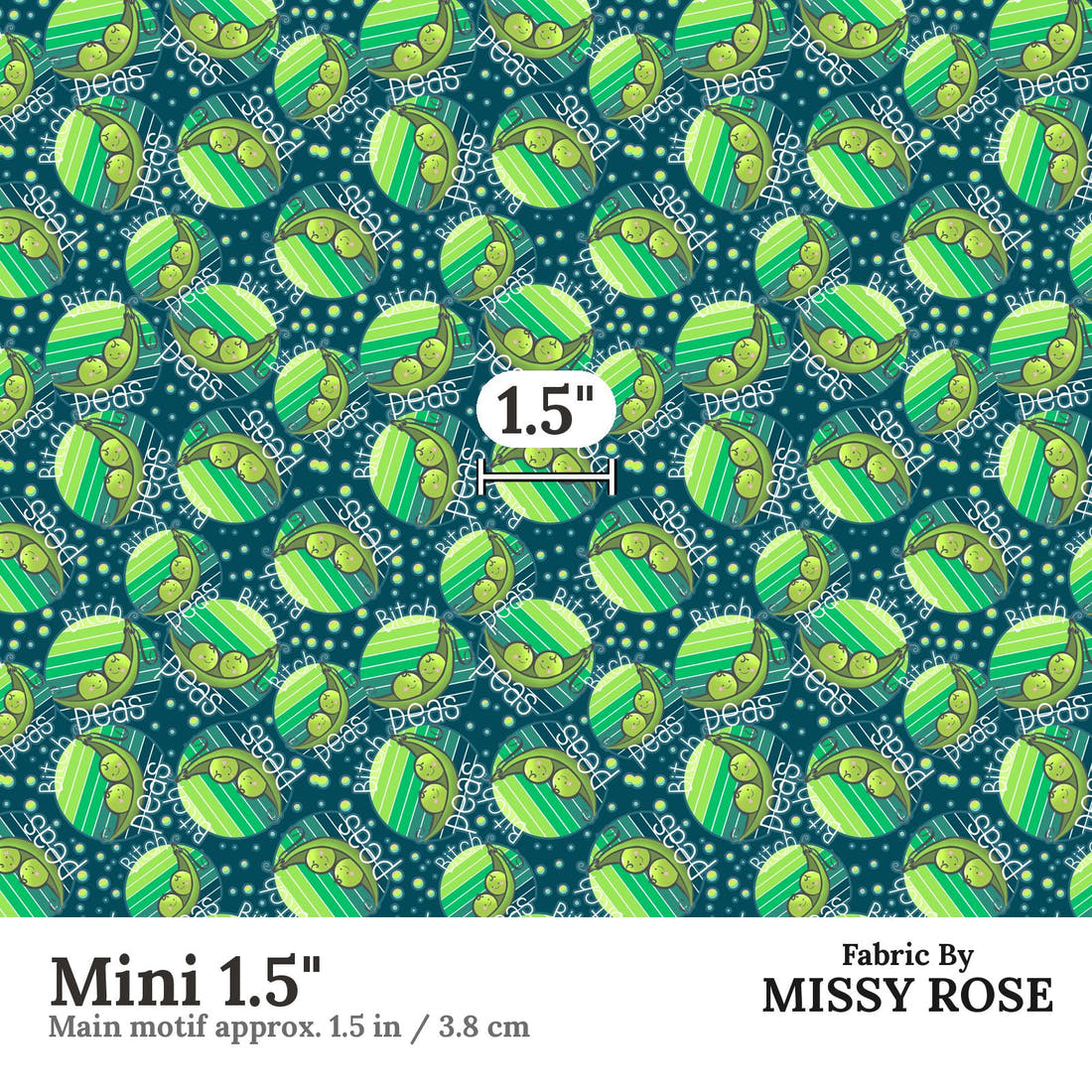 Profanity Fabric 27 Mini 1.5 inch print scale guide | Fabric by Missy Rose