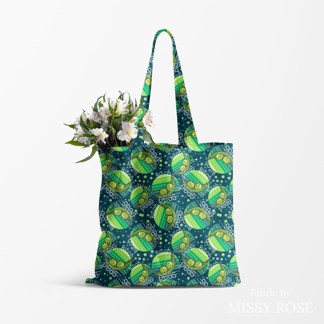 Profanity Fabric 27 made up as a tote bag - see how the print looks made up | Fabric by Missy Rose