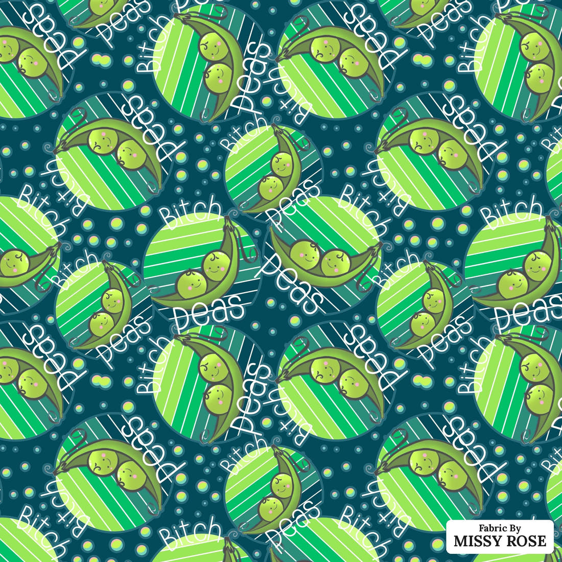 Profanity Fabric 27 - flat view of the print, zoom in for detail | Fabric by Missy Rose