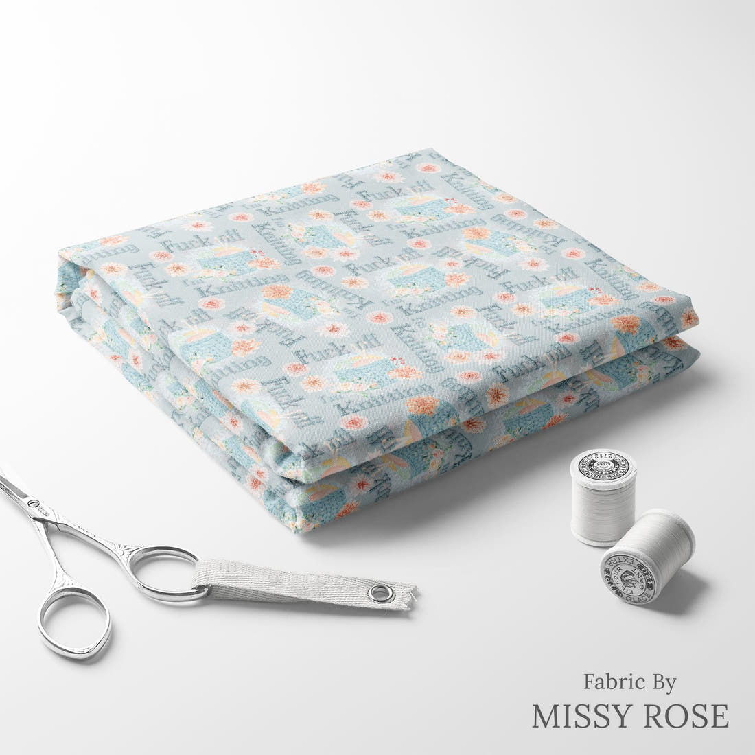 Profanity Fabric 271 folded fabric stack with matching thread - pre-order fabric Australia | Fabric by Missy Rose