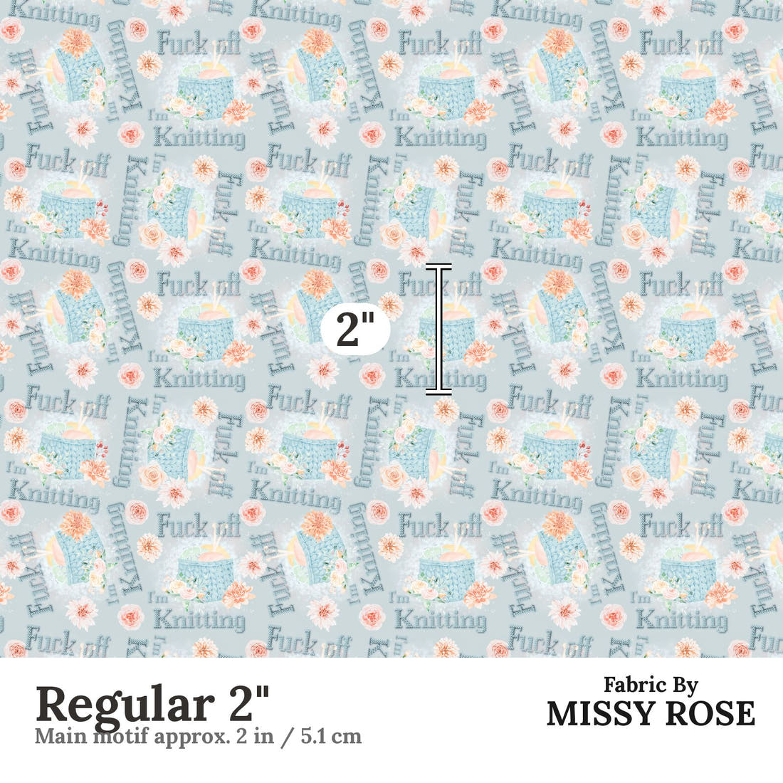 Profanity Fabric 271 Regular 2 inch print scale guide | Fabric by Missy Rose