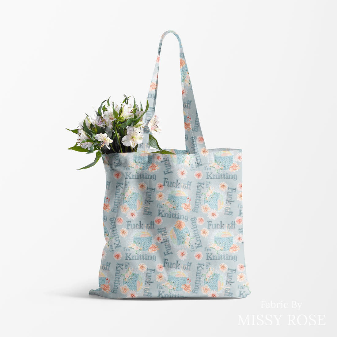 Profanity Fabric 271 made up as a tote bag - see how the print looks made up | Fabric by Missy Rose