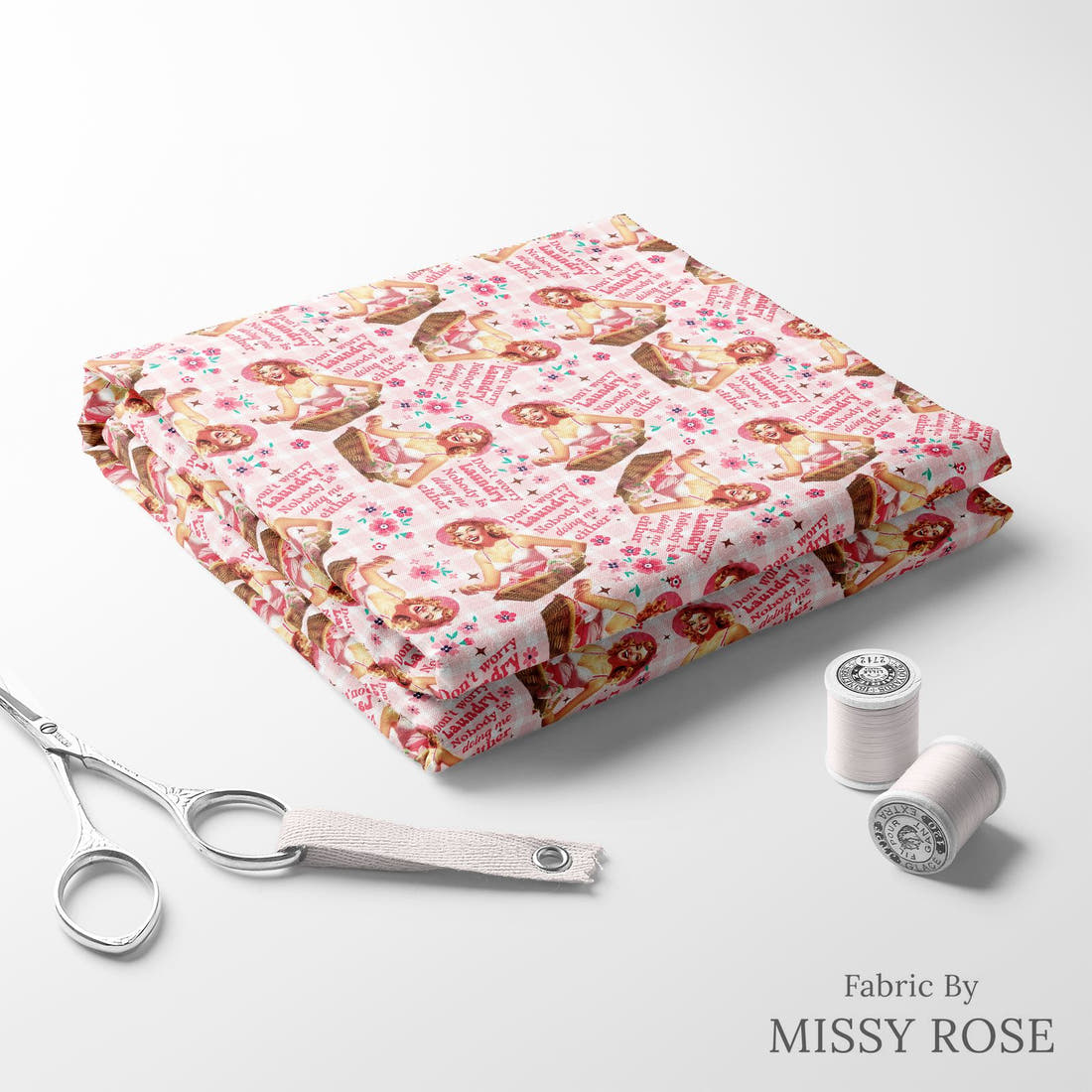 Profanity Fabric 273 folded fabric stack with matching thread - pre-order fabric Australia | Fabric by Missy Rose