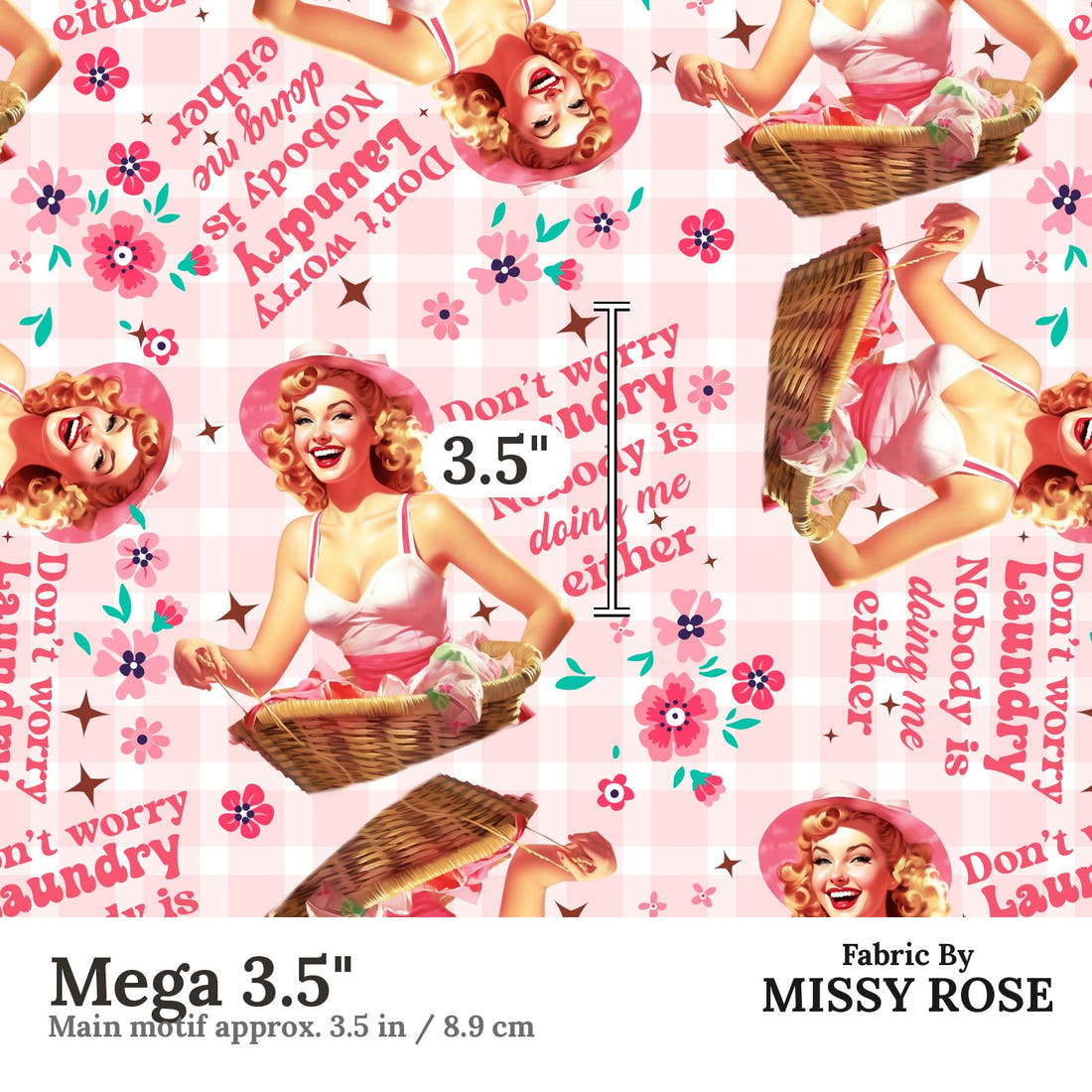 Profanity Fabric 273 Mega 3.5 inch print scale guide | Fabric by Missy Rose