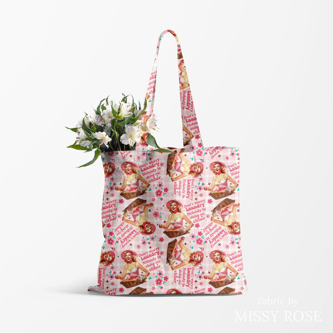 Profanity Fabric 273 made up as a tote bag - see how the print looks made up | Fabric by Missy Rose