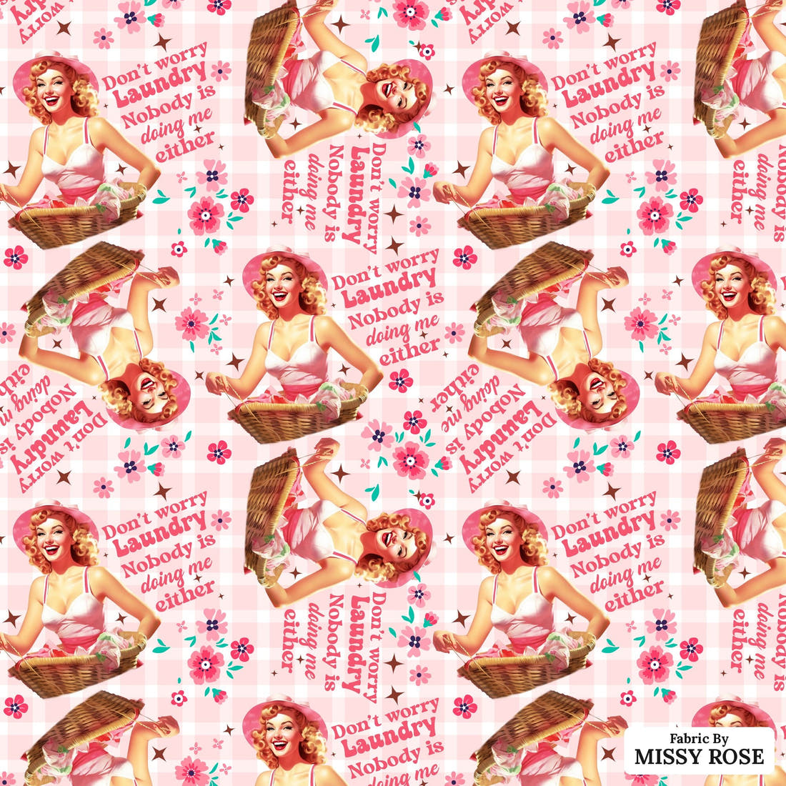 Profanity Fabric 273 - flat view of the print, zoom in for detail | Fabric by Missy Rose