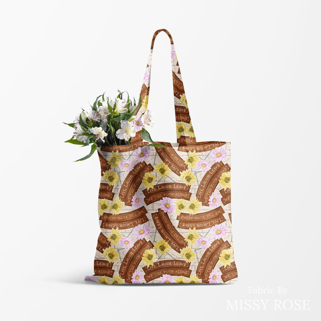 Profanity Fabric 274 made up as a tote bag - see how the print looks made up | Fabric by Missy Rose