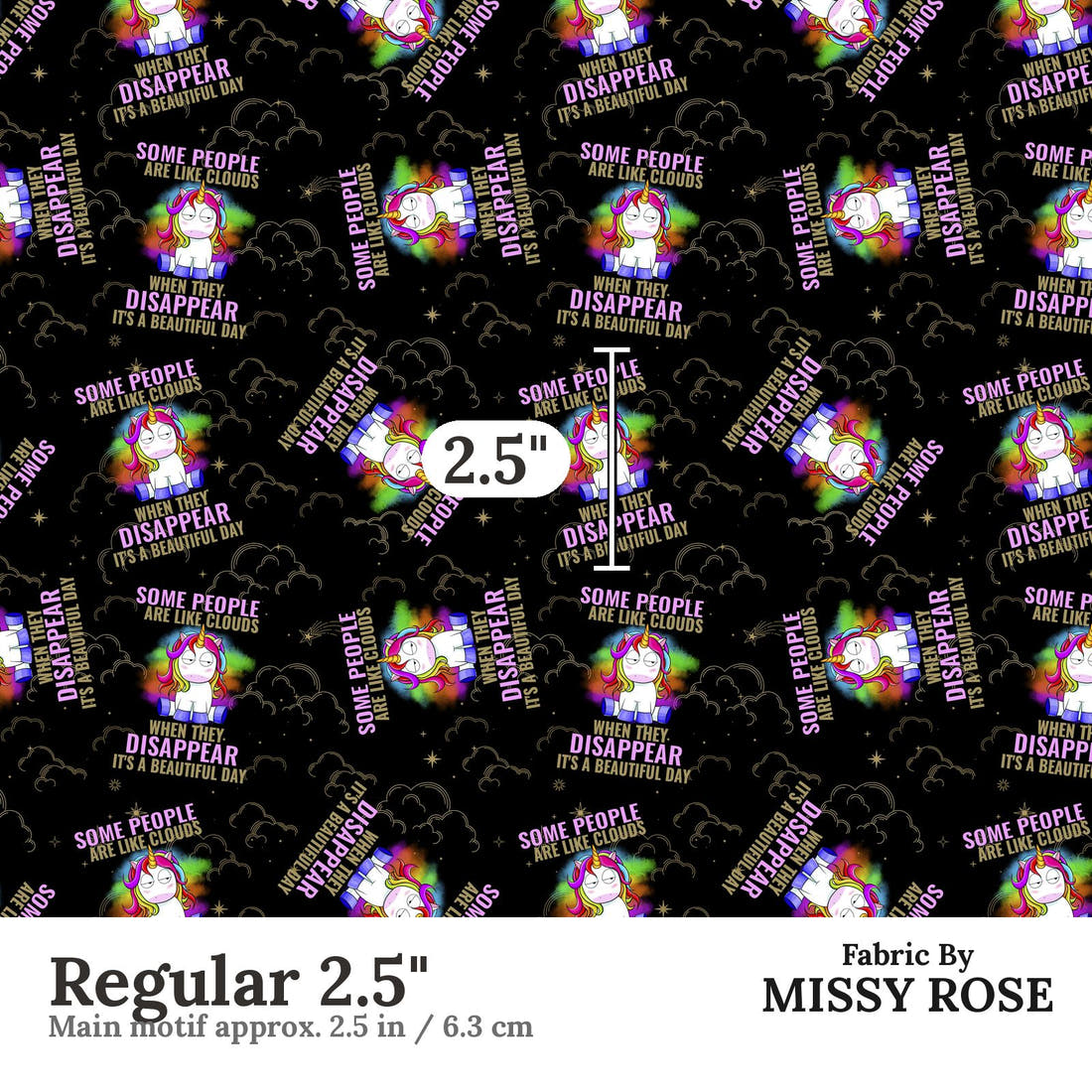 Profanity Fabric 278 Regular 2.5 inch print scale guide | Fabric by Missy Rose