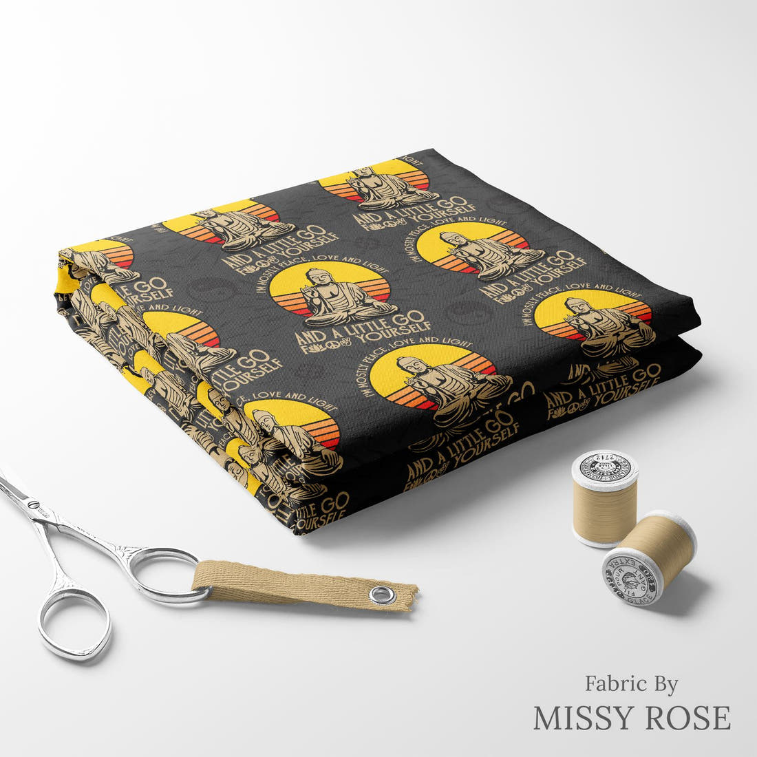 Profanity Fabric 28 folded fabric stack with matching thread - pre-order fabric Australia | Fabric by Missy Rose