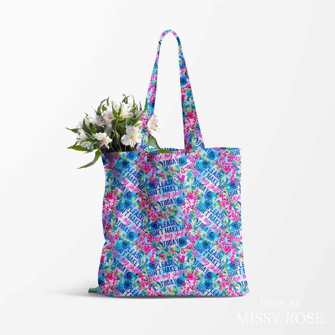 Profanity Fabric 283 made up as a tote bag - see how the print looks made up | Fabric by Missy Rose