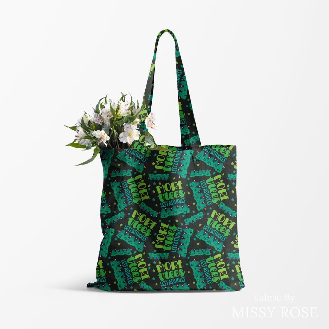 Profanity Fabric 289 made up as a tote bag - see how the print looks made up | Fabric by Missy Rose