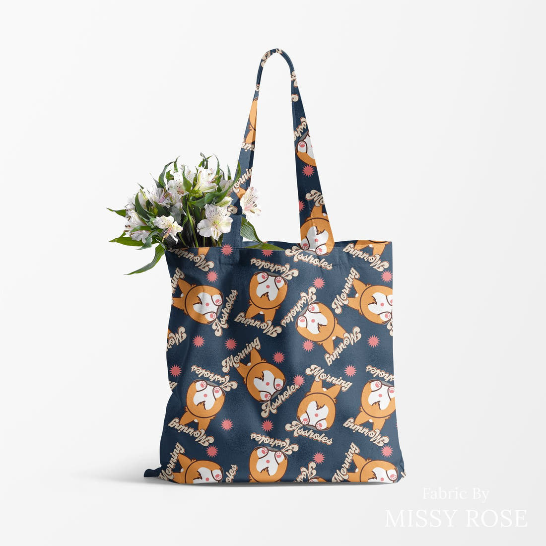 Profanity Fabric 290 made up as a tote bag - see how the print looks made up | Fabric by Missy Rose